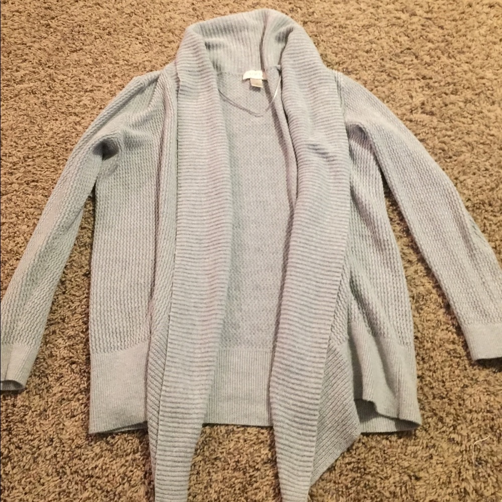 LOFT chunky gray open front cardigan